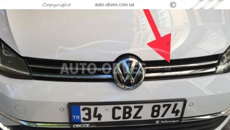 Накладки на решітку Volkswagen Golf 7 - тип: comfortline нержавіюча сталь фото 2