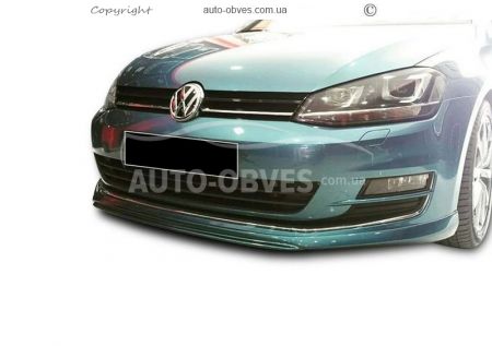 Передня накладка Volkswagen Golf, 7 E-Golf - type: lip під заводський бампер 2012-2017 v2 чорний глянець фото 4