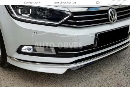 Накладка на передній бампер Volkswagen Passat B8 2015-2019 - type: lip під фарбування фото 3