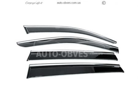 Ветровики с хромированным молдингом Volkswagen Tiguan 2024-... - тип: 4 шт фото 1