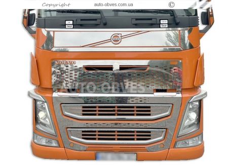 Накладки на решетку капота Volvo FH euro 6 - тип: полоски 2 шт фото 4