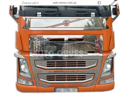 Накладки на решетку капота Volvo FH euro 6 - тип: полоски 2 шт фото 5