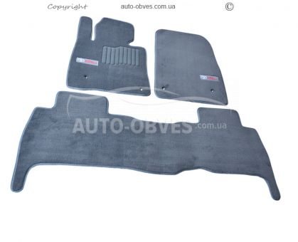 Коврики Toyota Land Cruiser 200 2007-2012 - материал: - ворс, 5 мест серые, тип: премиум фото 0