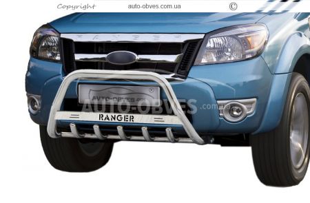Кенгурятник Ford Ranger 2009-2011 - тип: с логотипом фото 0
