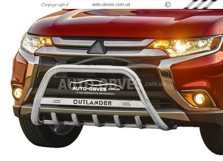 Кенгурятник Mitsubishi Outlander 2015-2020 - тип: с логотипом фото 1
