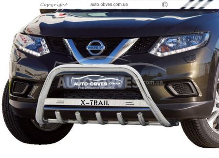 Кенгурятник Nissan X-Trail t32 2014-2017 - тип: з логотипом фото 0