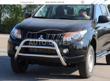 Кенгурятник Mitsubishi L200 2015-2018 - тип: на 2 перемычки фото 3