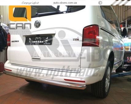 Rear bumper protection Volkswagen T5 Multivan 2010-2015 - type: single pipe фото 3