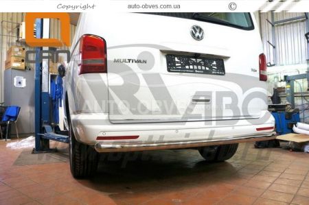 Rear bumper protection Volkswagen T5 Multivan 2010-2015 - type: single pipe фото 2