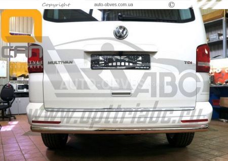 Rear bumper protection Volkswagen T5 Multivan 2010-2015 - type: single pipe фото 1