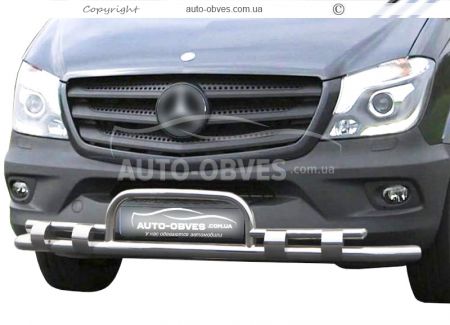 Защита бампера Mercedes Sprinter 2013-... - тип: модельная с пластинами фото 0