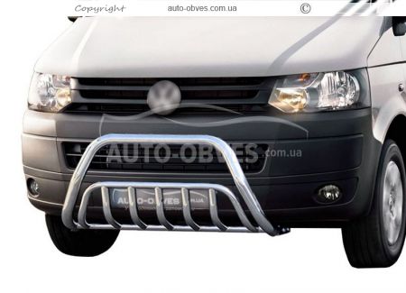 Bull bar VW T5 2010-2015 Caravelle, Multivan, Transporter - type: double фото 0