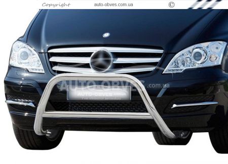 Bull bar Mercedes Vito II, Viano II 2010-2014 - type: without grill фото 0