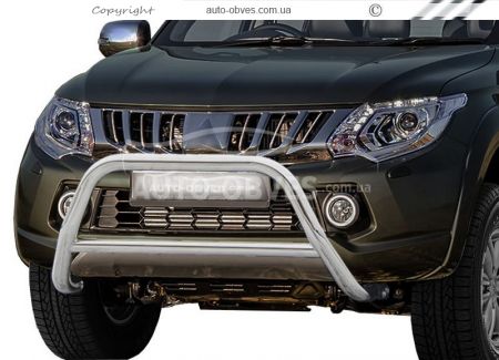 Mitsubishi L200 bumper guard 2015-2018 - type: without grill фото 0