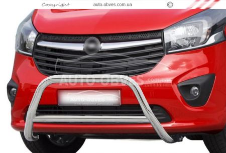 Front bar Opel Vivaro 2015-2019 - type: without grill фото 0