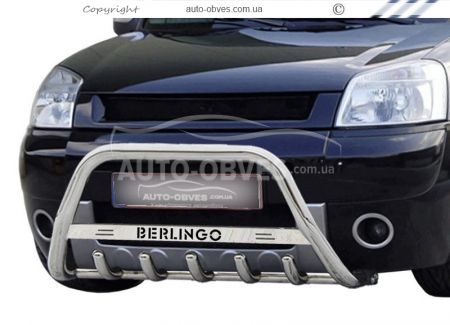 Bull bar Citroen Berlingo 2002-2007 - type: with logo фото 0