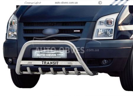 Кенгурятник Ford Transit 2006-2014 - тип: с логотипом фото 0