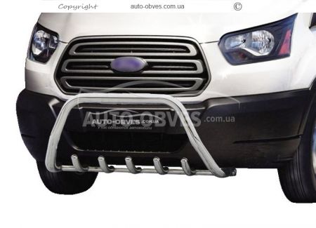 Bull bar Ford Transit 2014-... - type: without bridge фото 0