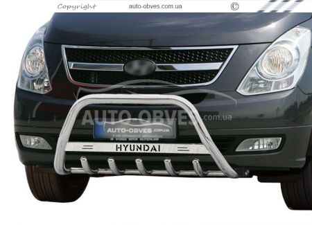 Bull bar Hyundai H1 2018-... - type: with logo фото 0