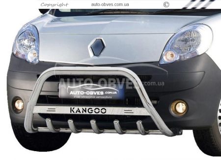 Кенгурятник Renault Kangoo 2008-2021 - тип: с логотипом фото 0