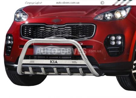 Bull bar Kia Sportage 2019-2021 - type: with logo фото 1