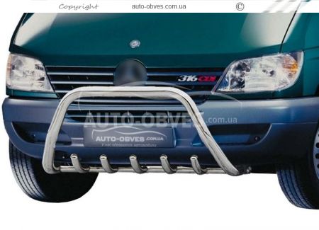 Bull bar Mercedes Sprinter 2000-2006 - type: without bridge фото 0