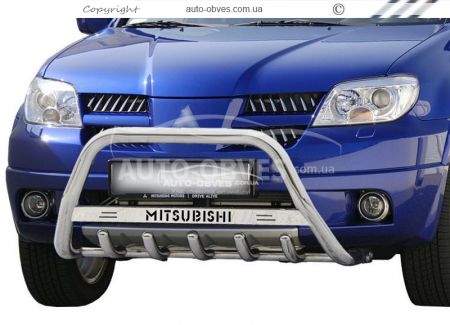 Кенгурятник Mitsubishi Outlander 2003-2006 - тип: с логотипом фото 1