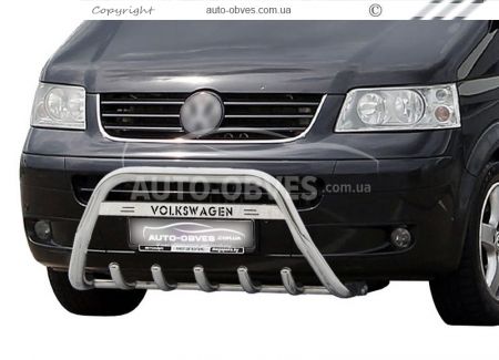 Bull bar Volkswagen Multivan T5 - type: with logo фото 0