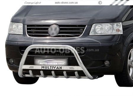 Bull bar Volkswagen Multivan T5 - type: with logo фото 1