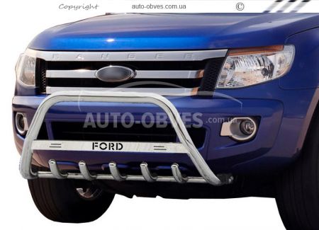 Bull bar Ford Ranger 2012-2016 - type: with logo фото 1