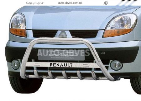 Кенгурятник Renault Kangoo 2003-2007 - тип: с логотипом фото 1