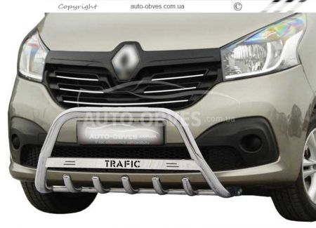Bull bar Renault Trafic 2015-... - type: with logo фото 0