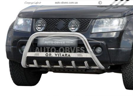 Кенгурятник Suzuki Grand Vitara 2005-2011 - тип: с логотипом фото 1