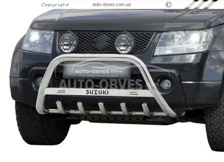 Кенгурятник Suzuki Grand Vitara 2005-2011 - тип: с логотипом фото 0