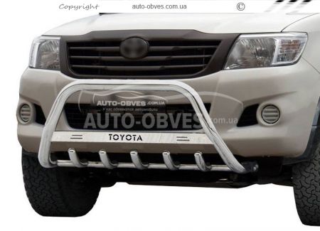 Bull bar Toyota Hilux 2012-2015 - type: with logo фото 1