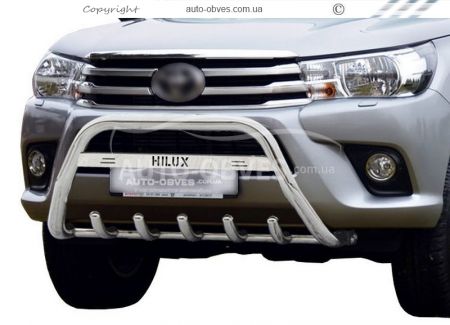 Bull bar Toyota Hilux 2015-2020 - type: with logo фото 0