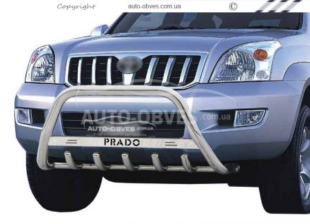 Bull bar Toyota Prado 120 2003-2008 - type: with logo фото 0