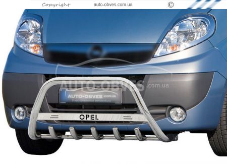 Кенгурятник Opel Vivaro 2001-2014 - тип: с логотипом фото 1