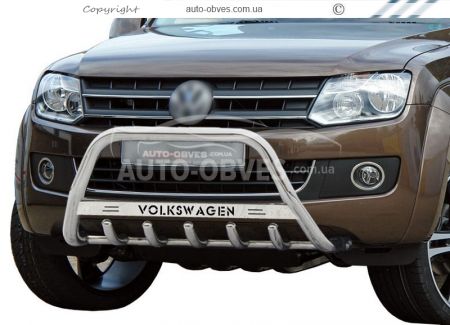 Кенгурятник Volkswagen Amarok 2011-2015 - тип: с логотипом фото 1