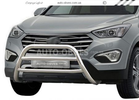 Кенгурятник Hyundai Santa Fe 2013-2016 - тип: на 2 перемычки фото 0