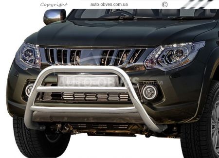 Кенгурятник Mitsubishi L200 2015-2018 - тип: на 2 перемычки фото 0