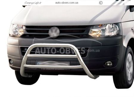 Bull bar VW T5 2010-2015 Caravelle, Multivan, Transporter - type: 2 jumpers фото 0