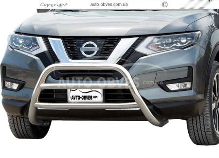 Front bar Nissan X-Trail 2017-2021 - type: 2 jumpers фото 0