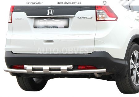 Rear bumper protection Honda CRV 2013-2016 - type: model, with plates фото 0