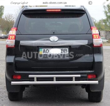 Rear bumper protection Toyota Prado 150 - type: double фото 2