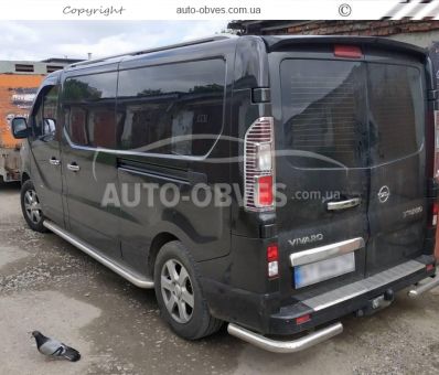 Защита заднего бампера Opel Vivaro 2015-2019 - тип: углы одинарные фото 1