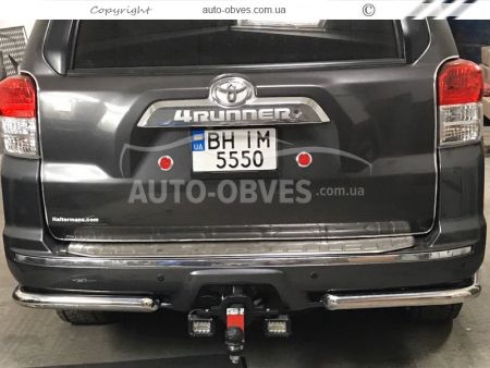 Защита заднего бампера Toyota 4Runner 2014-... - тип: углы одинарные фото 1