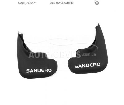 Брызговики Dacia Sandero 2013-2019 -тип: передние 2шт, среднее качество, без креплений фото 1