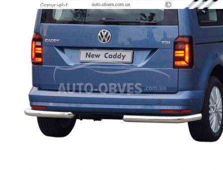 Захист заднього бампера Volkswagen Caddy 2015-2020 - тип: кути одинарні фото 0