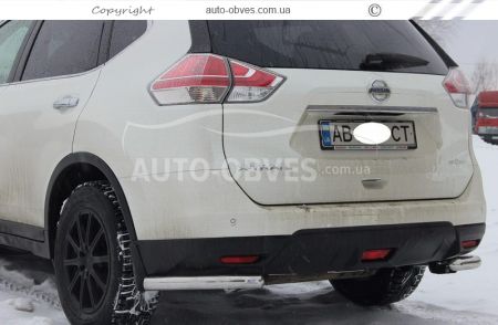 Защита заднего бампера Nissan X-Trail 2014-2017 - тип: углы одинарные фото 2